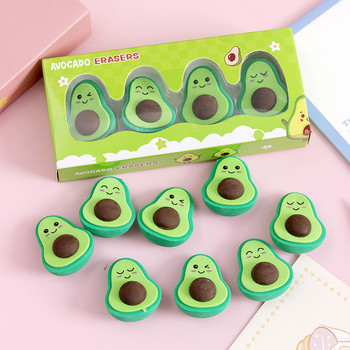 4 τμχ/σετ Kawaii Avocado Expressions Rubber Erasers Γόμα μολυβιών για παιδιά Επιστολόχαρτα Δώρα Σχολικά είδη γραφείου