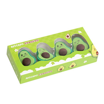 4 τμχ/σετ Kawaii Avocado Expressions Rubber Erasers Γόμα μολυβιών για παιδιά Επιστολόχαρτα Δώρα Σχολικά είδη γραφείου