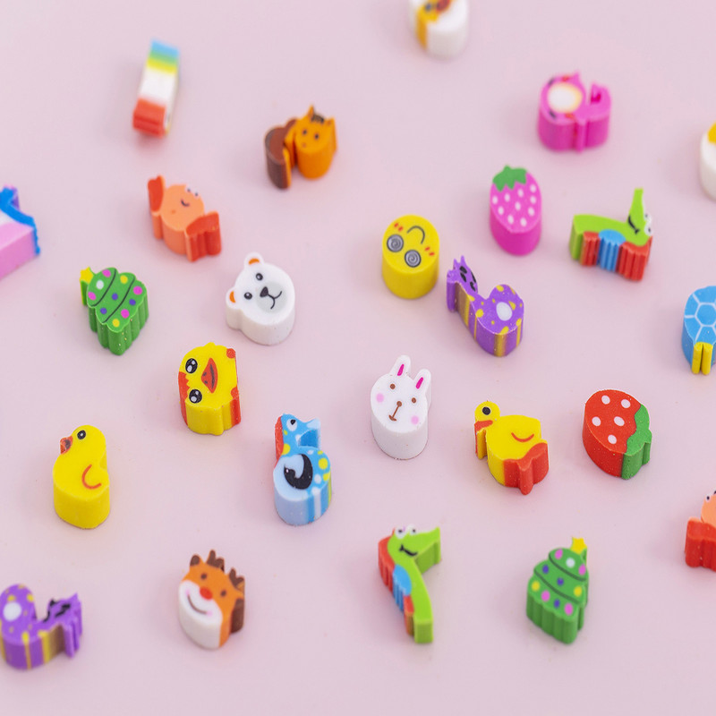 20 buc/set Mini gumă pentru animale pentru elevi din școala elementară, desene animate creative, gură mică drăguță, papetărie Kawaii, cadouri pentru copii