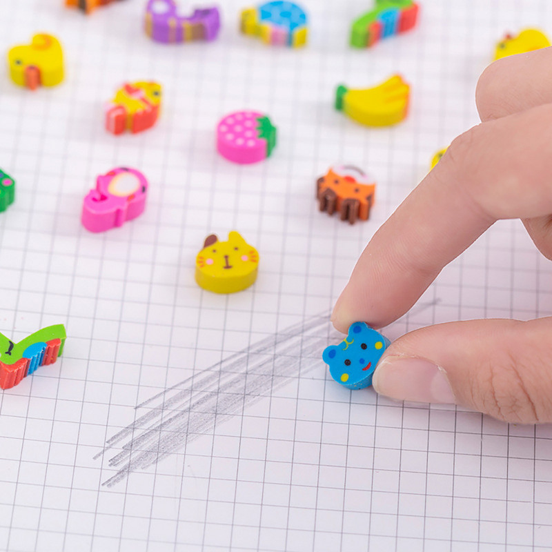 20 buc/set Mini gumă pentru animale pentru elevi din școala elementară, desene animate creative, gură mică drăguță, papetărie Kawaii, cadouri pentru copii