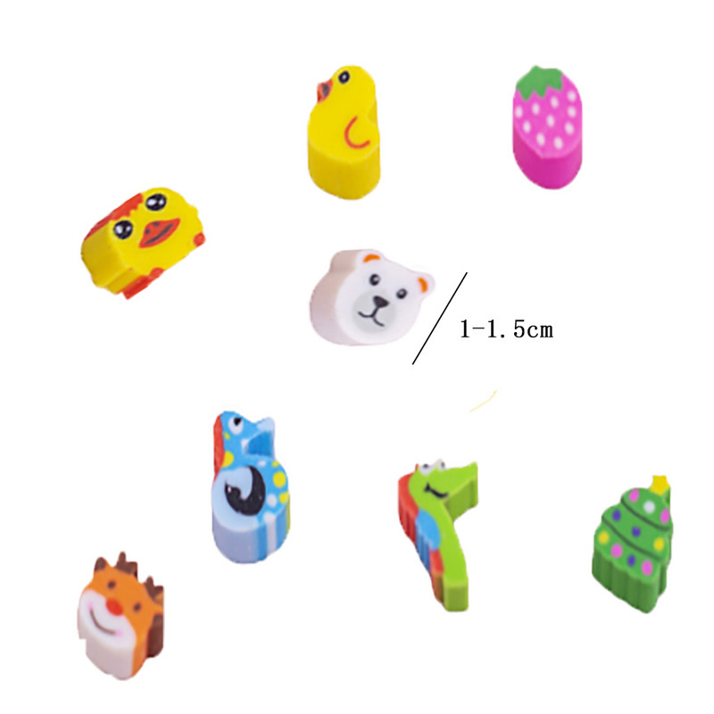 20 buc/set Mini gumă pentru animale pentru elevi din școala elementară, desene animate creative, gură mică drăguță, papetărie Kawaii, cadouri pentru copii