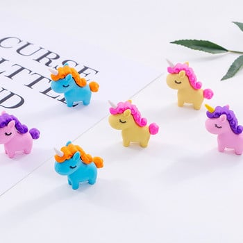 3 τεμ ΝΕΟ kawaii Cartoon Unicorn Eraser Rubber Cute Novelty Kids Learning Student Granty Material Material Escolar