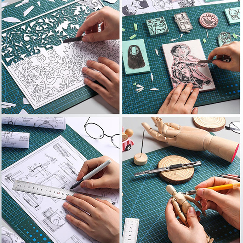 PVC vágószőnyeg varrószőnyeg Egyoldalas kézműves szőnyeg vágódeszka szövetvarráshoz és kézműveskedéshez barkácsoló műszerszám faragó tábla