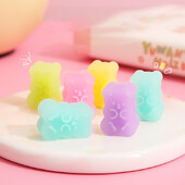 5db Kawaii Bear Radír Jelly Color Mini Ceruza Gumi Radír Gyerek Ajándékjavító Szerszám Koreai Írószer Irodaszerek