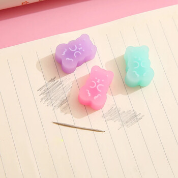 5 бр. Kawaii Bear Erasers Jelly Color Мини молив Гумени гуми Детски подаръци Инструмент за корекция Корейски канцеларски материали Офис консумативи