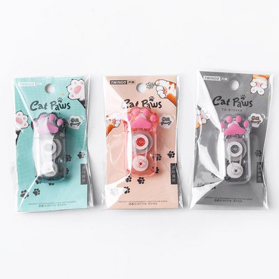 3 db 6 m-es macskakaromjavító szalag Hordozható, nagy kapacitású korrekciós szalag, nagy értékű tanulóknak átlátszó törlőszalag