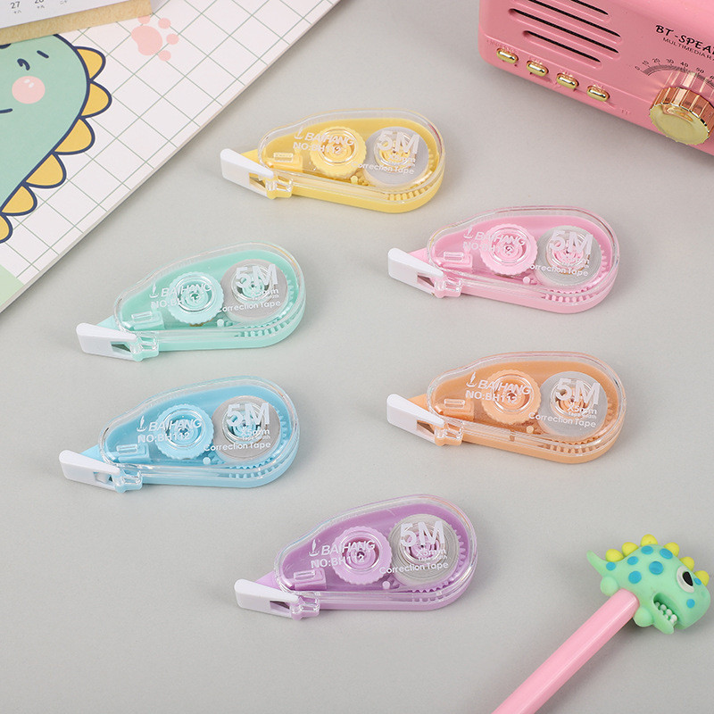 6 darab/készlet, fehér színű korrekciós szalag, több színű diák Kawaii hibajavító radír Diákiskolai írószer kellékek