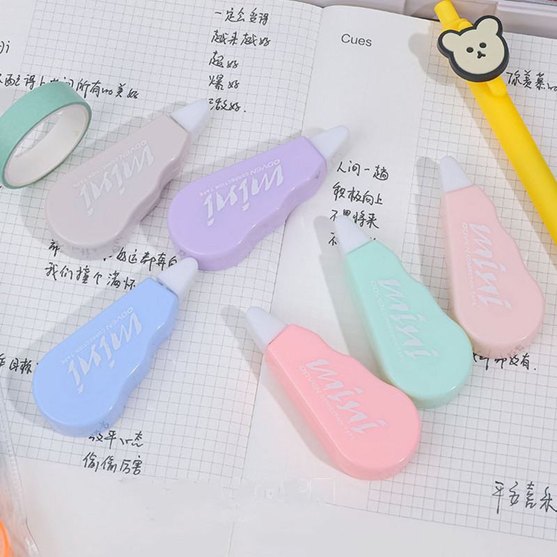 6 vnt / rinkinys Paprasta nešiojama korekcinė juostelė miela balta spalva korektorius Įrankiai Mokykliniai reikmenys Biuro reikmenys Studentų raštinės reikmenys
