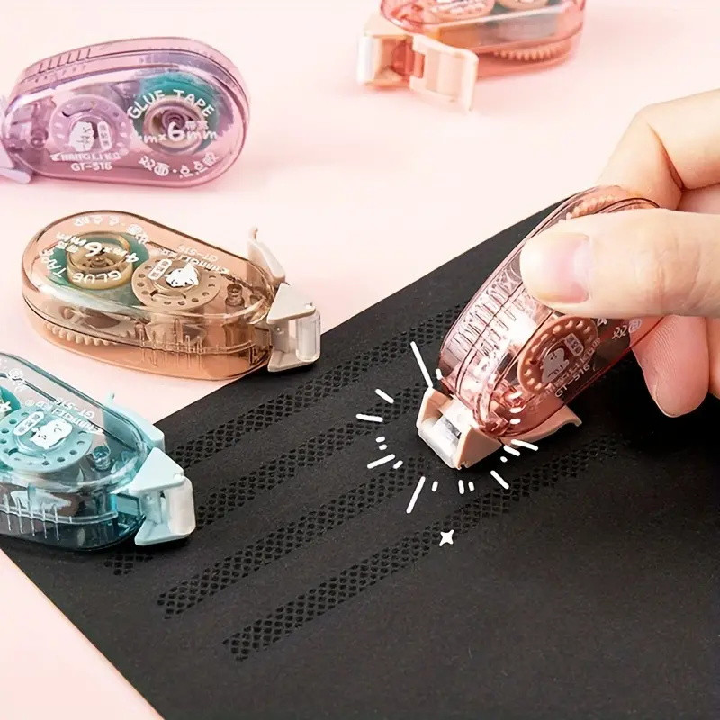 Kétoldalas ragasztó ragasztó dupla érintkező szalag 4m*6mm Esztétikus írószer scrapbooking ragasztószalag görgő kawaii írószer