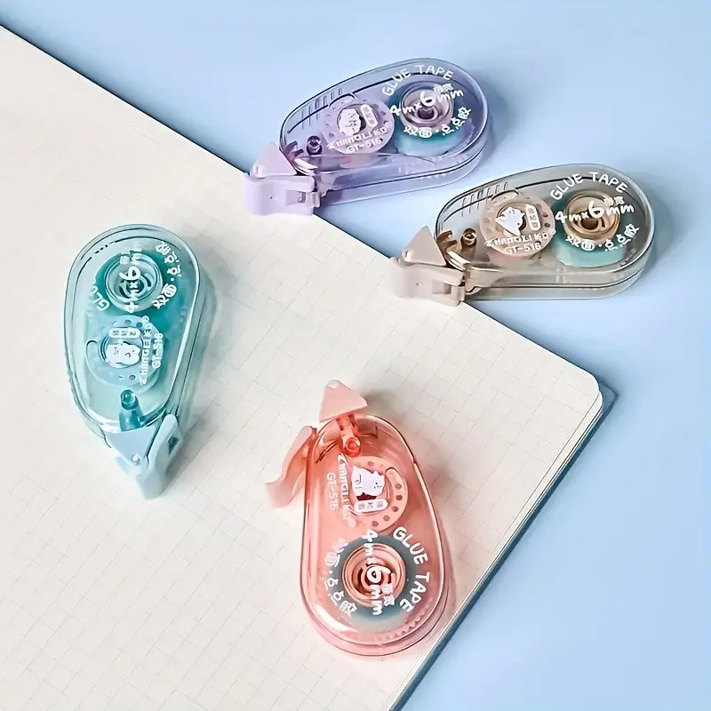 Kétoldalas ragasztó ragasztó dupla érintkező szalag 4m*6mm Esztétikus írószer scrapbooking ragasztószalag görgő kawaii írószer