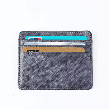 1 бр. Поставка за лична карта от изкуствена кожа Candy Color Bank Credit Card Box Multi Slot Slim Card Case Портфейл Жени Мъже Капак за визитки