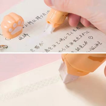 2 σε 1 Χαριτωμένο Kawaii Cat Paw Correction Tape Eraser Νέος Κόλλα διπλής κεφαλής Tape Point Glee Student School Προμήθειες γραφείου