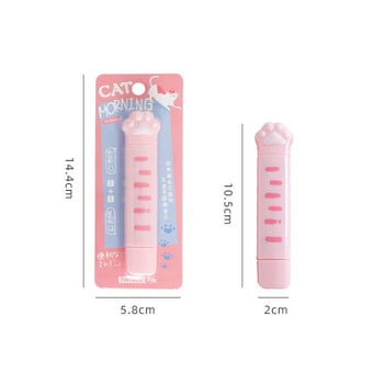 2 σε 1 Χαριτωμένο Kawaii Cat Paw Correction Tape Eraser Νέος Κόλλα διπλής κεφαλής Tape Point Glee Student School Προμήθειες γραφείου