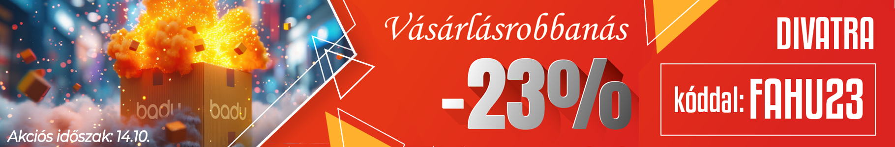 -23% kiválasztott termékekre